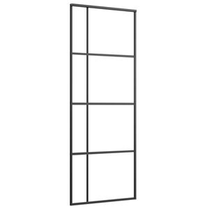 vidaXL Schuifdeur 76x205 cm ESG-glas en aluminium zwart