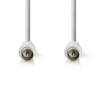 Antennekabel - IEC-connector (M) naar IEC-connector (M) - 2 m - dubbel afgeschermde coaxiaal - 90 dB - wit - rond - thumbnail