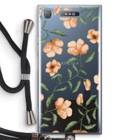Peachy flowers: Sony Xperia XZ1 Transparant Hoesje met koord
