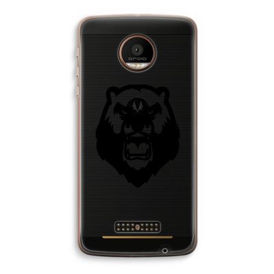 Angry Bear (black): Motorola Moto Z Force Transparant Hoesje