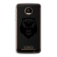 Angry Bear (black): Motorola Moto Z Force Transparant Hoesje