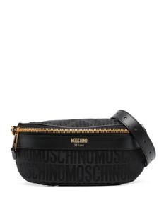 Moschino sac banane à logo imprimé - Noir