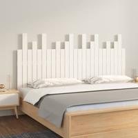 Hoofdbord wandmontage 159,5x3x80 cm massief grenenhout wit