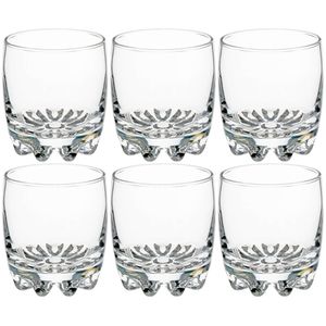 Set van 6x stuks water/sap glazen Tin 310 ml van glas - Drinkglazen