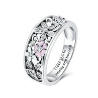 Mode 925 sterling zilver Daisy bloem vinger ringen voor vrouwen bruiloft engagement Jewelry ring maat: 9