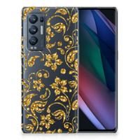 OPPO Find X3 Neo | TPU Case | Gouden Bloemen