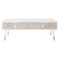 Tv-meubel DKD Home Decor Wit Spar Lichtbruin (120 x 65 x 42 cm)