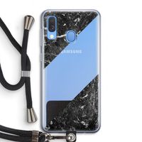 Zwart marmer: Samsung Galaxy A40 Transparant Hoesje met koord
