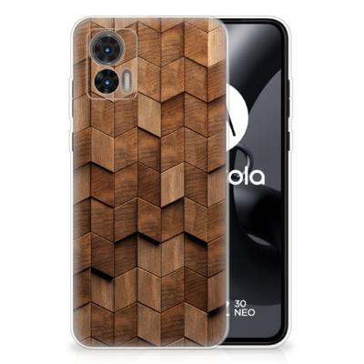 Bumper Hoesje voor Motorola Edge 30 Neo Wooden Cubes