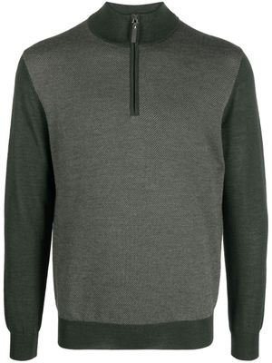 Canali pull en laine à col zippé - Vert