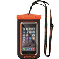 Waterproof hoesje voor smartphone/mobiele telefoon - zwart/oranje - Met polsband - Telefoonhoesjes