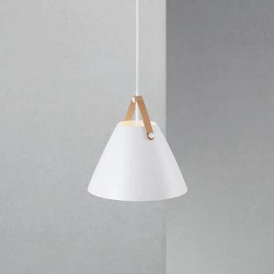 Hanglamp metaal leer &apos;Strap 27&apos; Nordlux E27 fitting 270mm