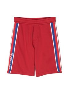 Moncler Enfant short en coton à détails rayés - Rouge