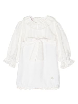Paz Rodriguez robe en maille à manches longues - Blanc