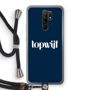 Topwijf Navy: Xiaomi Redmi 9 Transparant Hoesje met koord