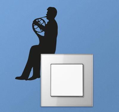 Muursticker Trompetist lichtschakelaar