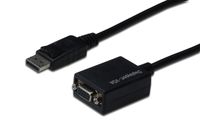 Digitus AK-340410-001-S video kabel adapter 0,15 m DisplayPort VGA (D-Sub) Zwart - thumbnail