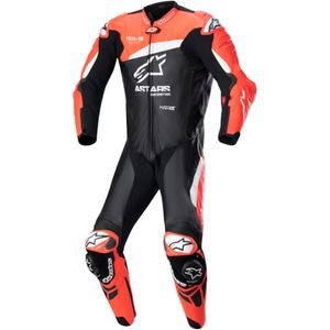 ALPINESTARS GP Plus V4 1PC Suit, 1-delig motorpak, Zwart-Rood Fluo-Wit