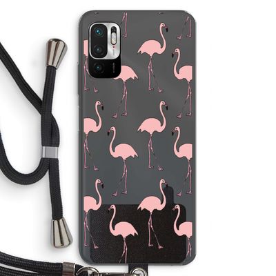 Anything Flamingoes: Xiaomi Redmi Note 10 5G Transparant Hoesje met koord
