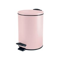 Spirella Pedaalemmer Cannes - lichtroze - 3 liter - metaal - L17 x H25 cm - soft-close - toilet/badkamer   -
