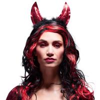 Boland Duivel hoorntjes - rood met glitters - diadeem - haarband - halloween