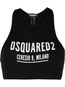 DSQUARED2 brassière de sport à logo imprimé - Noir