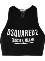 DSQUARED2 brassière de sport à logo imprimé - Noir - thumbnail