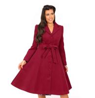 Hearts & Roses Linda Swing Coat Wine Red-M