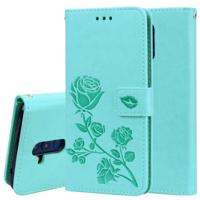Rose reliëf horizontale Flip PU lederen draagtas voor Huawei mate 20 lite met houder & kaartsleuven & portemonnee (groen)