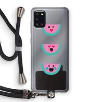 Smiley watermeloen: Samsung Galaxy A31 Transparant Hoesje met koord Smiley watermeloen: Samsung Galaxy A31 Transparant Hoesje met koord