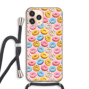 Pink donuts: iPhone 11 Pro Max Transparant Hoesje met koord
