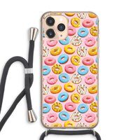 Pink donuts: iPhone 11 Pro Max Transparant Hoesje met koord