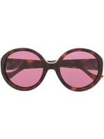 Gucci Eyewear lunettes de soleil à plaque logo - Marron