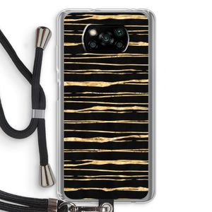 Gouden strepen: Xiaomi Poco X3 NFC Transparant Hoesje met koord
