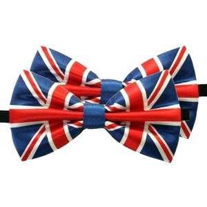 2x Engeland/UK verkleed vlinderstrikjes 12 cm voor dames/heren   -