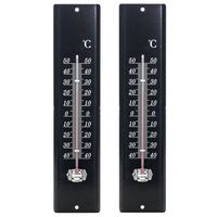 Lifetime Garden - 2x stuks - thermometer - zwart - voor binnen en buiten - thumbnail