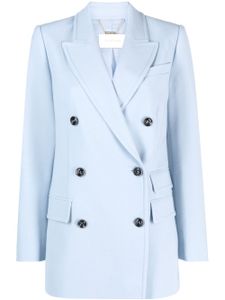 ZIMMERMANN blazer croisé Lyrical Pocket à détails de poches - Bleu