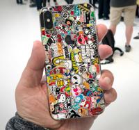 iPhone sticker met veel grafitti