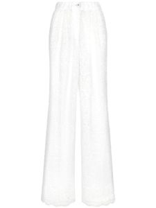 Dolce & Gabbana pantalon palazzo en dentelle à coupe longue - Blanc