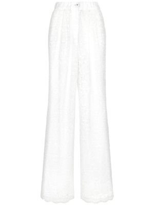 Dolce & Gabbana pantalon palazzo en dentelle à coupe longue - Blanc
