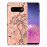 Samsung Galaxy S10 | TPU | Siliconen hoesje | Marmer Oranje Samsung Galaxy S10 | TPU | Siliconen hoesje | Marmer Oranje