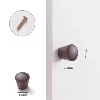 Houten Meubelknop - Beuken- of Walnoothout | Schattig Design | Inclusief Schroeven