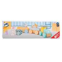 Small Foot houten trein met bosdieren pastel, 9dlg.