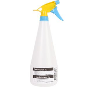 1x Plantenspuiten/waterspuiten 1 liter transparant/geel/blauw