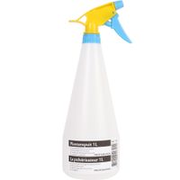 1x Plantenspuiten/waterspuiten 1 liter transparant/geel/blauw