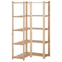 Hoekopbergrek 5-laags 82,5x82,5x170 cm massief grenenhout Hoekopbergrek 5-laags 82,5x82,5x170 cm massief grenenhout