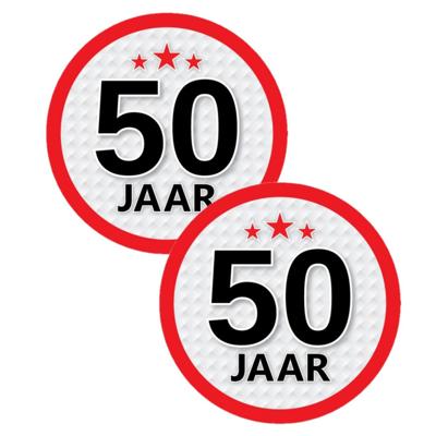 50 jaar leeftijd sticker - 20x - rond - Dia 15 cm - 50 jaar verjaardag - jubileum - leeftijd versier