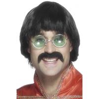 Verkleedpruik - Beatles look - 60s en 70s - heren/mannen - feestpruik - zwart Verkleedpruik - Beatles look - 60s en 70s - heren/mannen - feestpruik - zwart