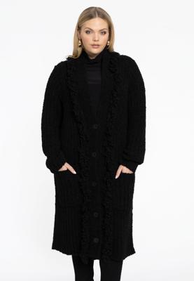 Yoek Vest teddy fringing | Zwart | Maat 58/60