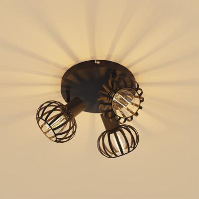 HOFTRONIC™ Petal - LED Plafondlamp - 3 spots - Rond - E14 Fitting - Kantelbaar & Draaibaar - Zwart